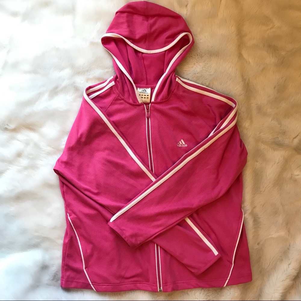 Oversized Pink Adidas Zip- Up